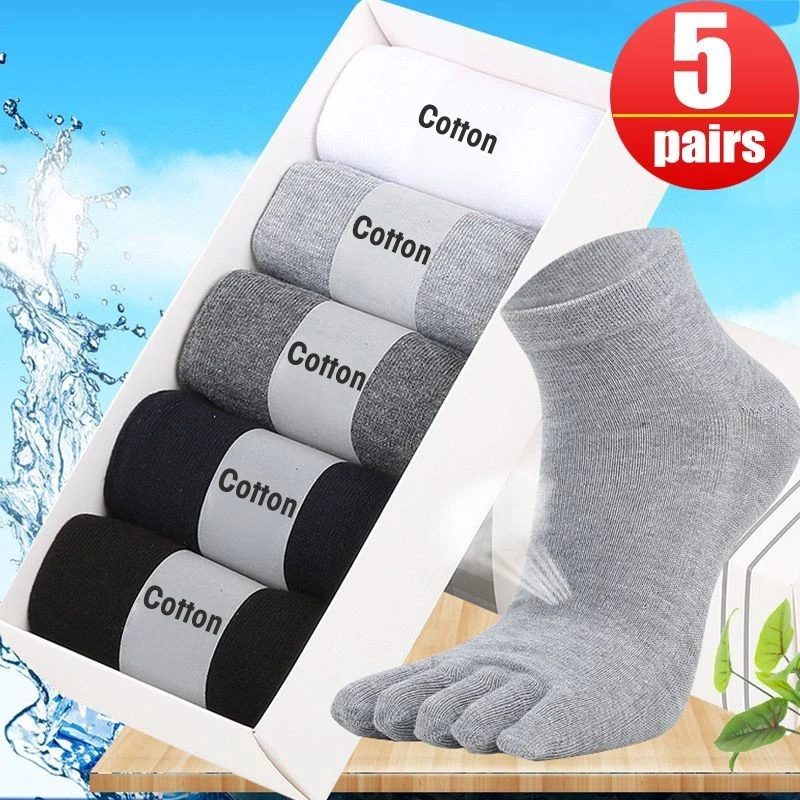 

5pairs Unisex Men Women Toe Socks Cotton Five Finger Socks Running Breathable Sweat Deodorant Antibacterial Casual Sports Sock