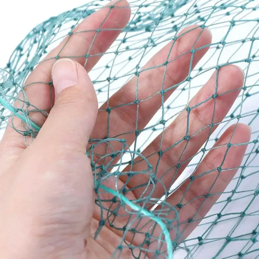 1pc Flat Bottom Fixable Fishing Net 4 Strands of Thread Fishpot Trap Bundle Mouth 0.7/1m Foldable Nylon Storage Fish Fishing Net