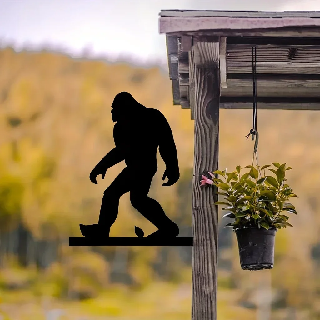 

CIFBUY Deco Add A Touch of Nature To Your Garden with Metal Iron Silhouette Gorilla Branch Insert Wall Art Decoration for Garden