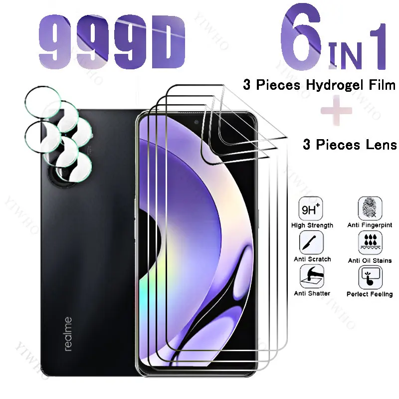 

6 в 1, Гидрогелевая Защитная пленка для объектива камеры Realme 10 Pro