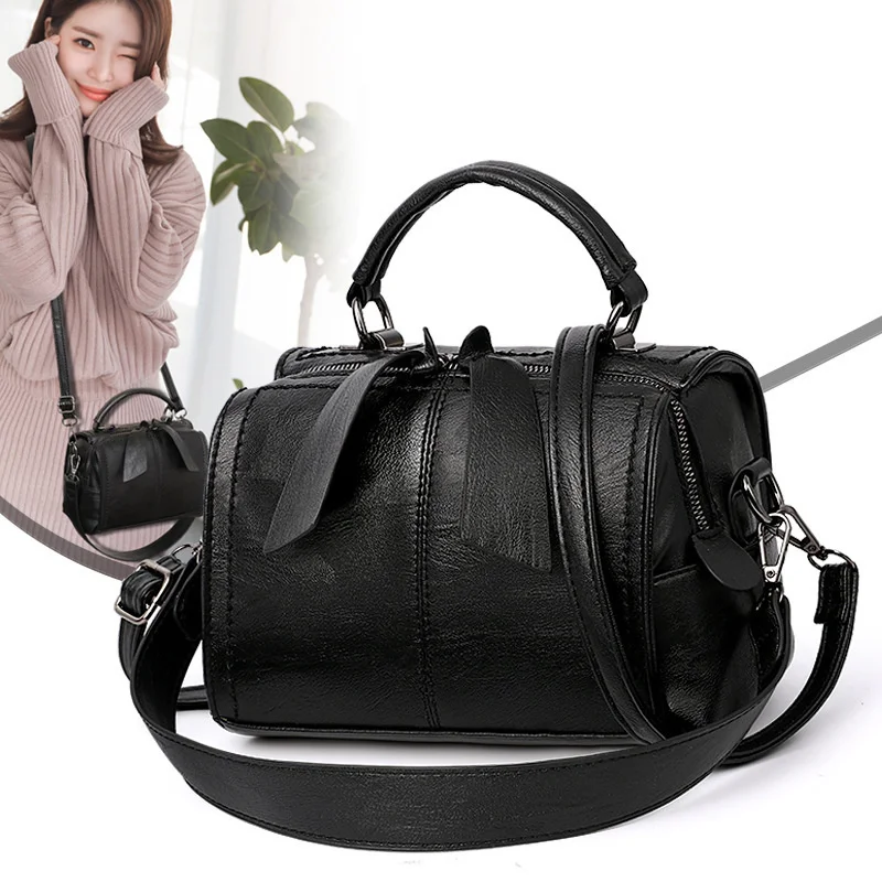

Leather Women's Shoulder Pillow Bag Luxury Purses and Handbags Casual Ladies Crossbody Bags Trendy Female Messenger Bag
