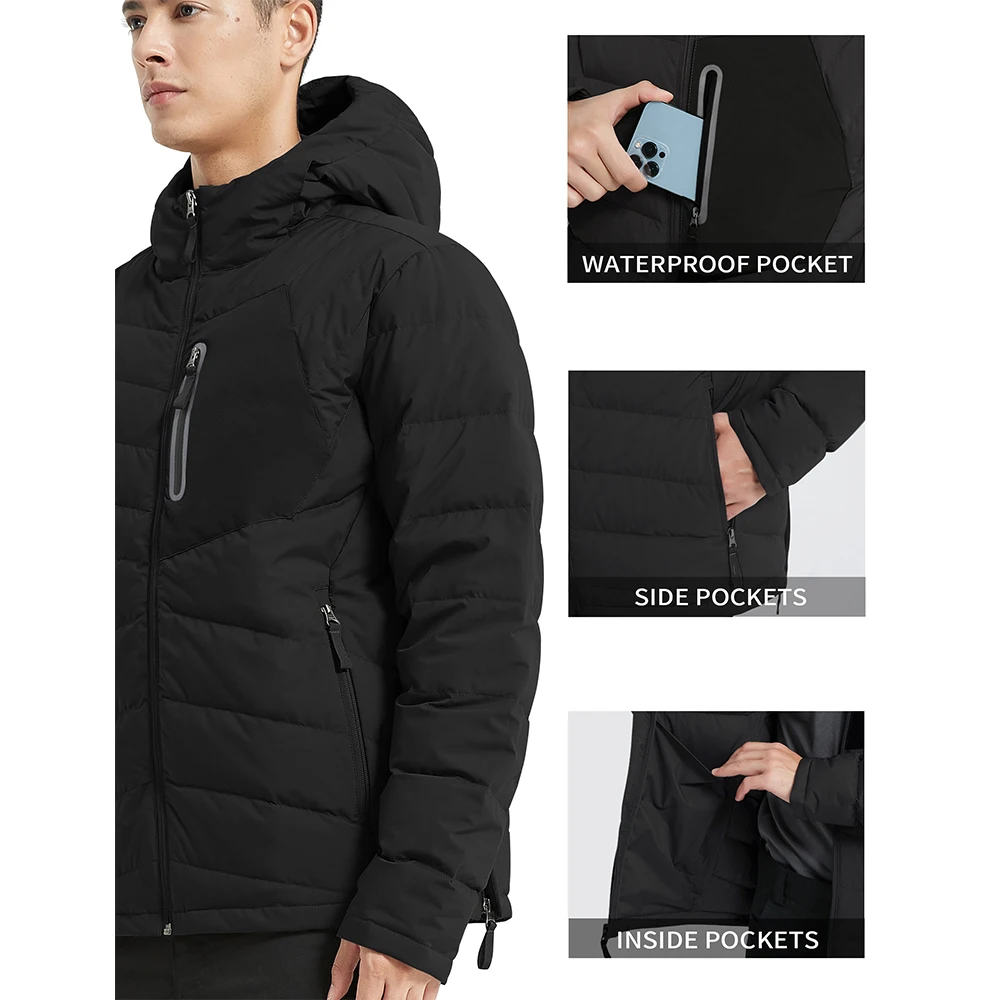Winter Men Hooded Down Jackets Men Waterproof Windproof Duck Down Coat Parkas Ultra Light All Season Warm Men Clothes