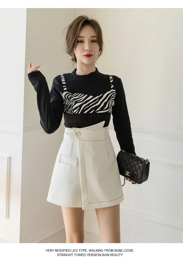 2022 Autumn and Winter Short Skirt Fashion Irregular Women's Black High Waist A- Line Skirt Woman Skirts Faldas Jupe white pleated skirt