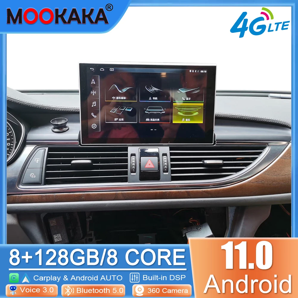 

8G128GB Android Car Radio Player For Audi A6 2012-2016 Stereo GPS Navigation Monitor MMI MIB multimedia Heaunit tape