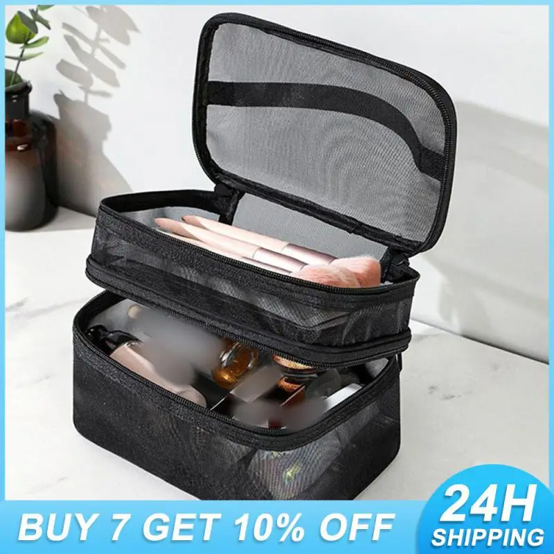 

Косметичка для хранения мойте упаковку пакетов двойного назначения специальная сумка для макияжа женская Изысканная сетчатая косметичка для путешествий