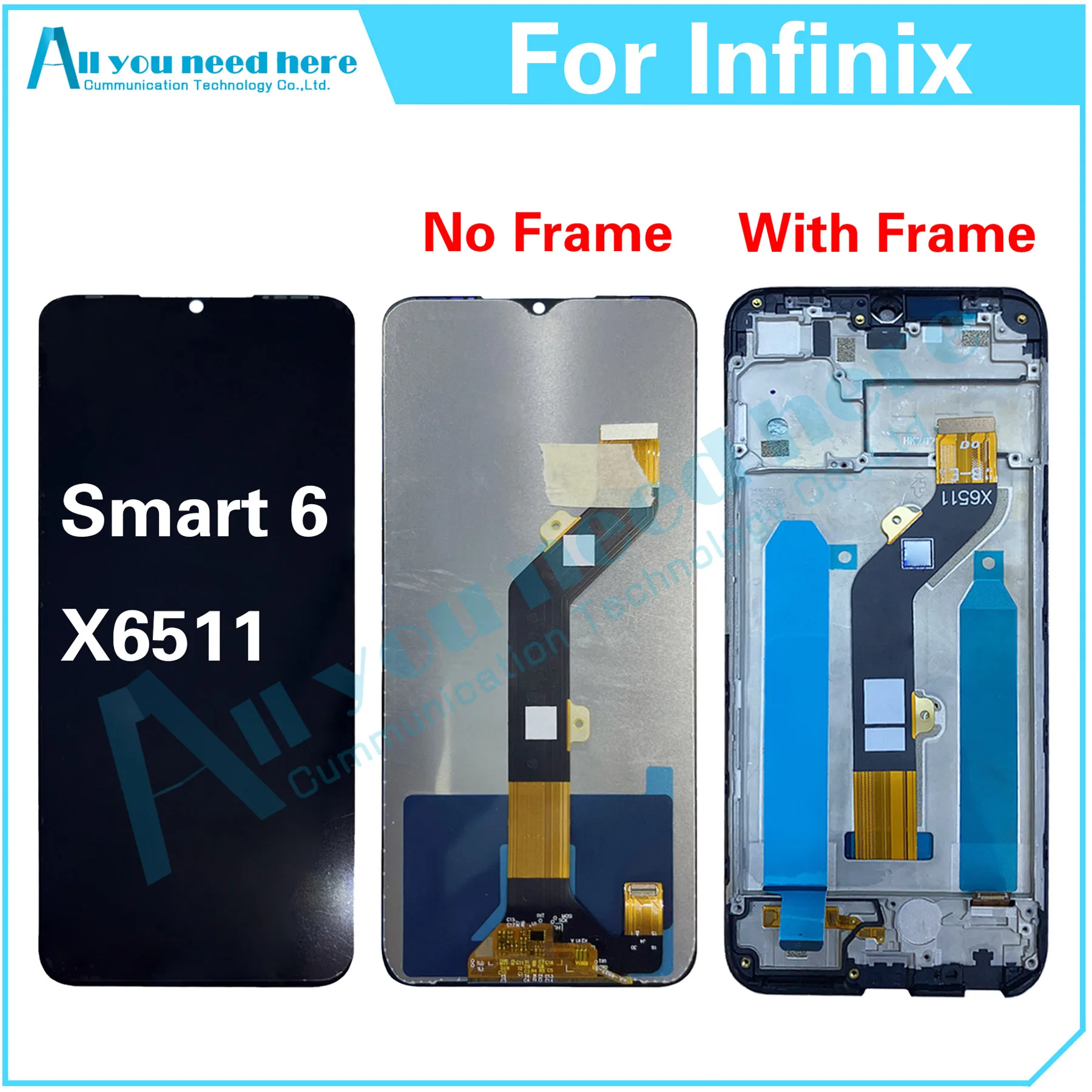 

100% Test For Infinix Smart 6 X6511 X6511B X6511E LCD Display Touch Screen Digitizer Assembly Repair Parts Replacement