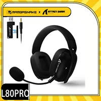 MAMBASNAKE x ATTACK SHARK L80PRO Wireless Gaming Headset Lightweight Headphones with 20ms Low Latency, 300mAh Batter