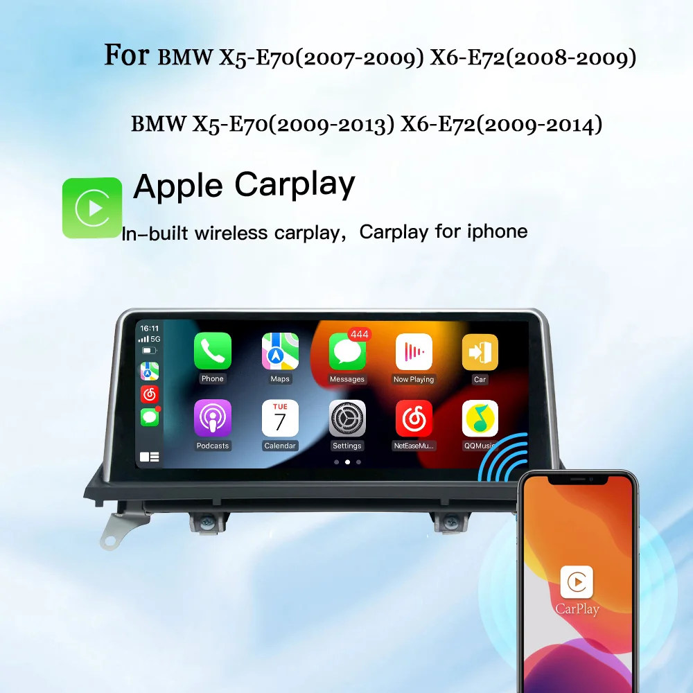 

Hualingan 10.25 "multimedia navigation system for BMW X5 X6 Series E70 E71 touch screen car stereo radio GPS navigation CarPlay