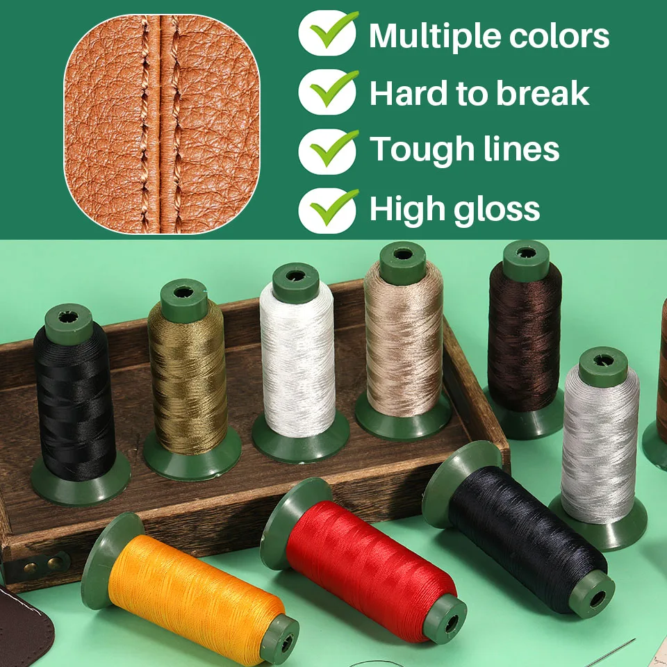 2000 Yards 210D Sewing Machine Thread Large Roll Handmade Nylon Rope High-strength Silk Light Silk Cords for Sofa Leather Jeans