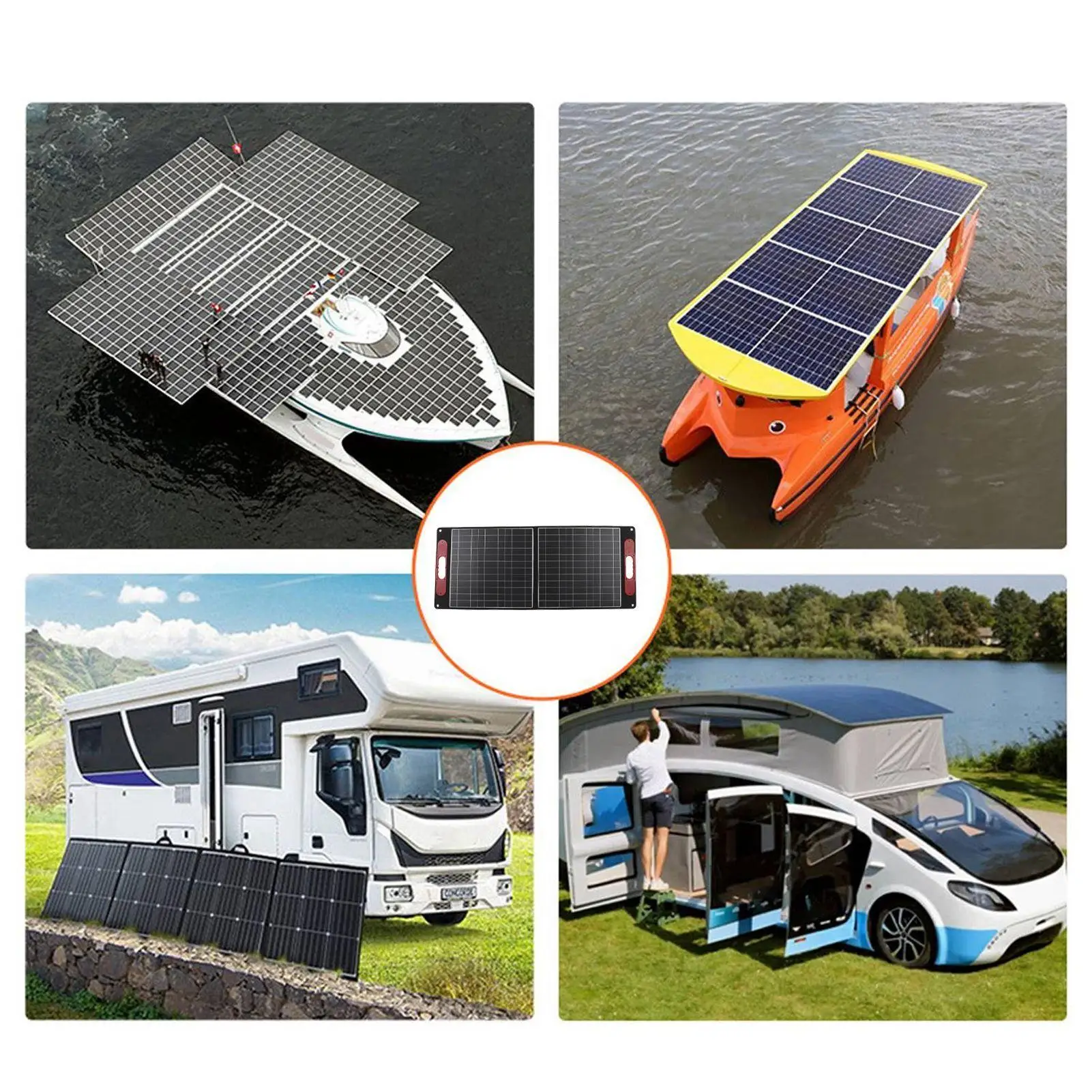100W Foldable Monocrystalline Solar Panel-Scratch Resistant, High Efficiency, Ideal for camping & for car Use