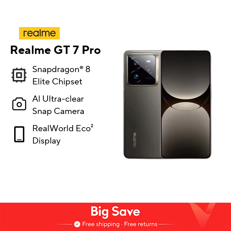 Global Version realme GT 7 Pro 5G Smartphone Snapdragon 8 Elite AI Ultra-clear Snap Camera RealWorld Eco² Display 6500mAh NFC