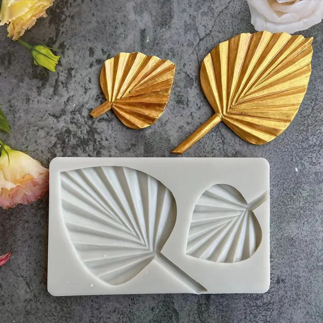 Pálma Levél Szilikon Cukor Kézműves Penész Teknős Levelek Ventilátor Alakja Epoxi Gyanta Szerszámok Cupcake Sütő Fondant Sütemény Díszítő - Image 3