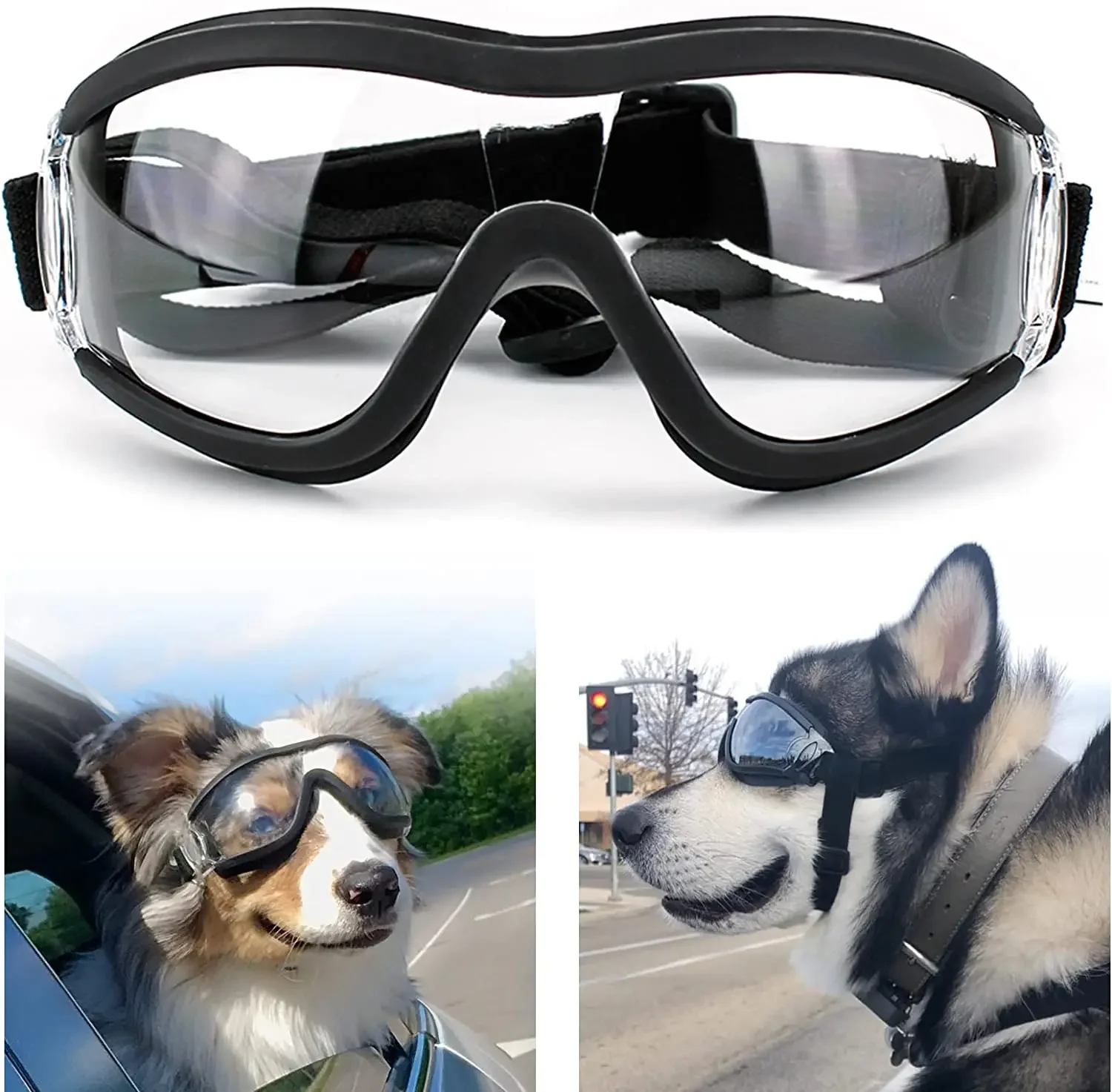 DogSunglassesDogGogglesAdjustableStrapforTravelSkiingandAnti