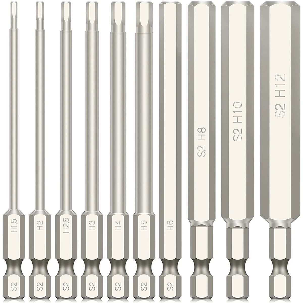 10pcs Hex Head Allen Wrench Drill Bits Set 100mm Multiple Size Allen