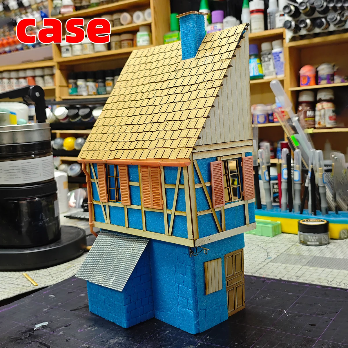 GARAGE KIT 1/35 스케일 모델 키트 빌딩 창문 케이스먼트 셔터 베네치안 블라인드 루버 샌드 테이블 디오라마 모델 1/35에 적합