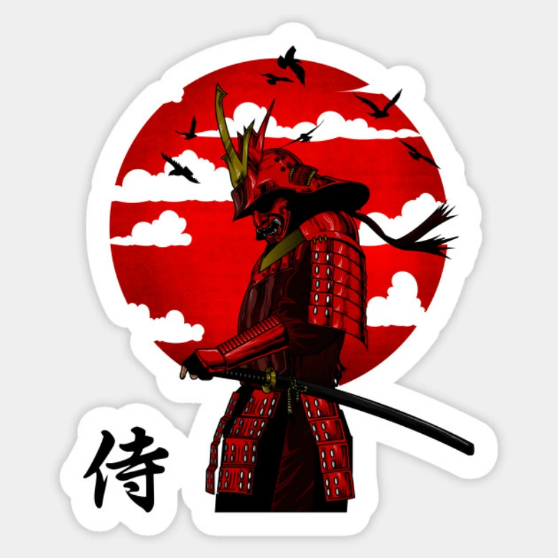 

Personality Japan Samurai Warrior Car Sticker Vinyl Decal for Trolley Case Table Skateboard Fridge Passat Peugeot