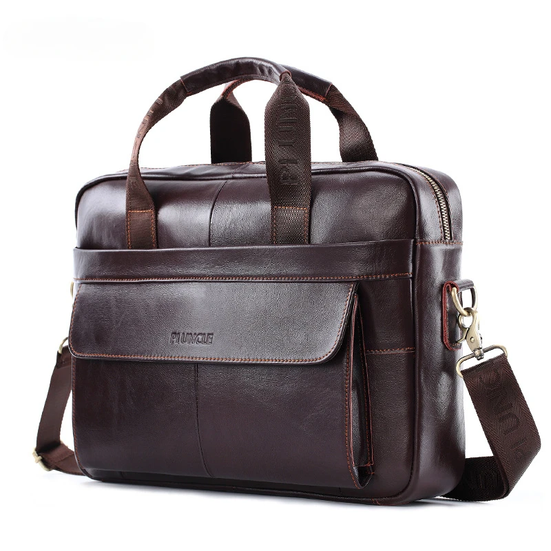 

Men Genuine Leather Briefcase Casual Handbags Leather Laptop Bags Male Business Travel Messenger Bags Men Crossbody Shoulder Bag