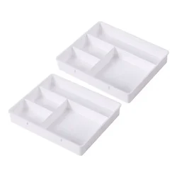 Stackable Multi - Cell Desk and Vanity Organizer Tray (WHITE)