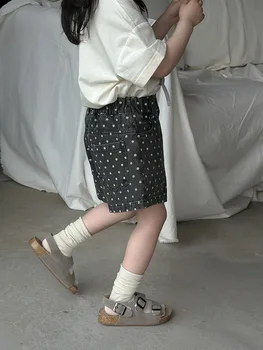 شورت بناتي بولكا دوت جينز ، النسخة الكورية من شورت صيفي غير رسمي ، بنطلون عصري لمدة خمس دقائق ، من 2 إلى 8 سنوات 2