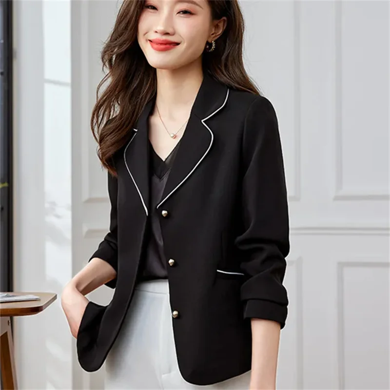 Hot Selling Socialite Retro Hepburn Style Suit Jacket Women's Design Sense High-End Western-Style Fashion Waist Cinching Blazer