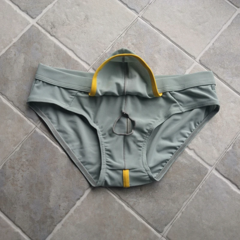 Men's Underwear with Hole Separation Type Free-off Sexy Shorts Scrotal Support Tight Briefs Sexy Penis Ring Panties Boxers Pack