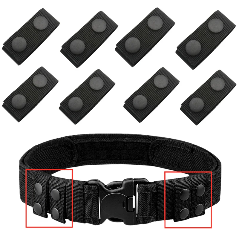 4 Boucles De Ceinture à Double Bouton-Pression - Support Ceinture De Travail Élastique - Ajustable Et Sécurisé - Noir