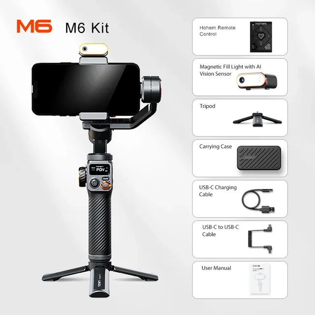 hohem M6ジンバルkit（送料込） Amazon.co.jp: hohem M6 Kit スマートフォンジンバル