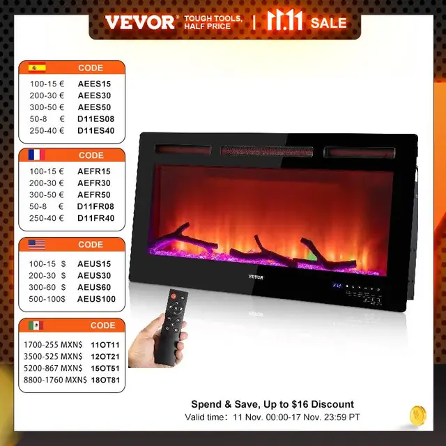 VEVOR 1500W Electric Fireplace: A Stunning and Practical Home Addition