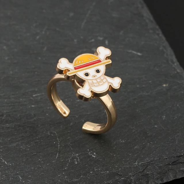 ONE PIECE Skull Monkey D Luffy Rings Rotatable Open Fashion Jewellery Cute  Metal Gold Color Bague - AliExpress