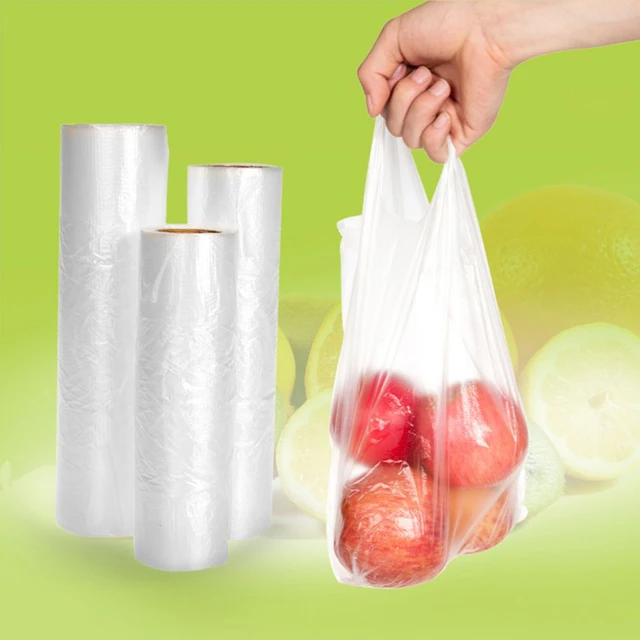 Sacs de conservation des aliments avec poignée, rouleau transparent, sacs  de conservation des aliments au réfrigérateur, 100 pièces - AliExpress