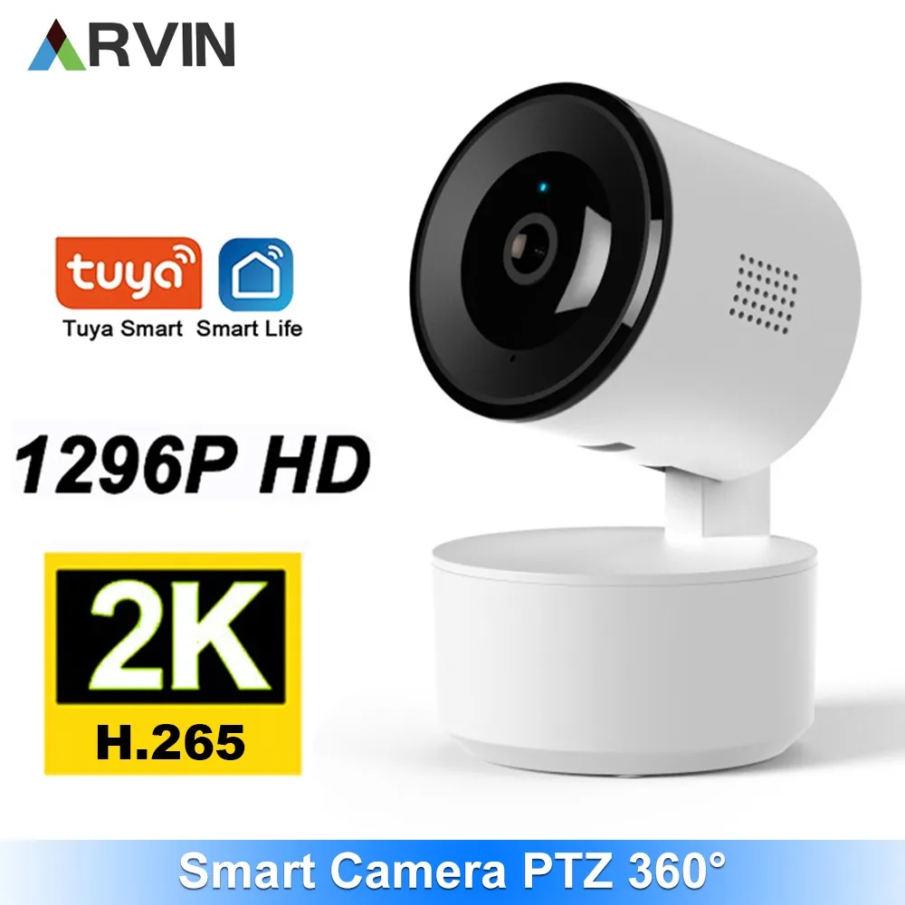ARVIN WiFi 2K 3MP IP Camera Security Automatic Tracking Motion Detecting Voice Intercom Indoor Baby Monitor Tuya Smart