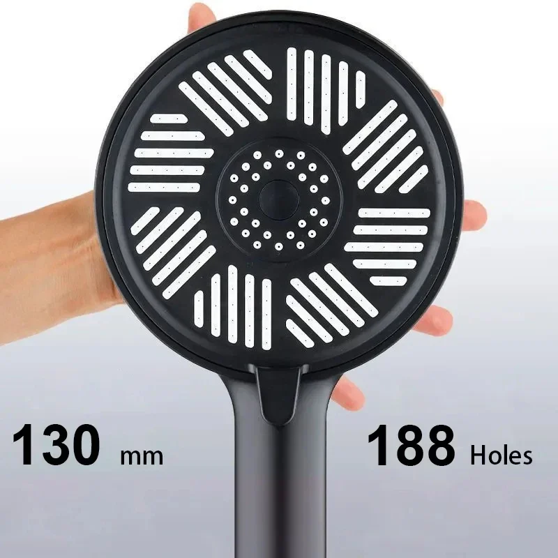 13cm Panel Shower Head with Handheld,High Pressure 3 Spray Mode Rainfall Showerhead Water Softener Anti-clog Nozzles Shower Head