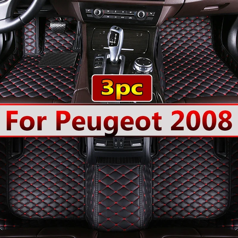 

Автомобильные коврики для Peugeot 2008 P24 2020 2021 2022, роскошные кожаные коврики, прочные коврики, комплект противогрязных ковриков, автомобильные аксессуары