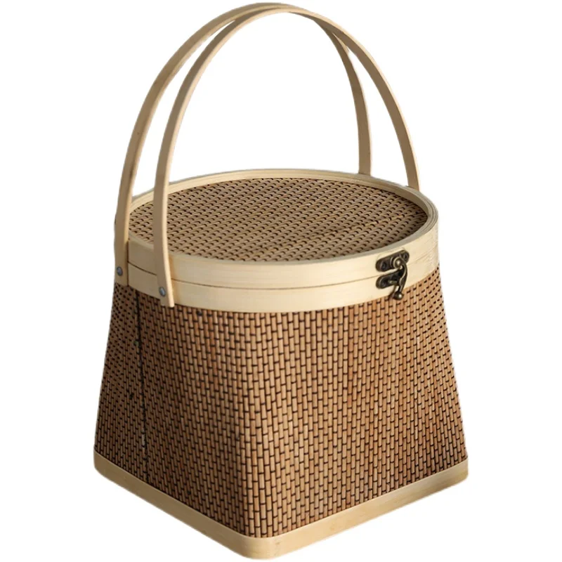 Natural Bamboo Handmade Storage Basket, Traditional Article Handicraft 5