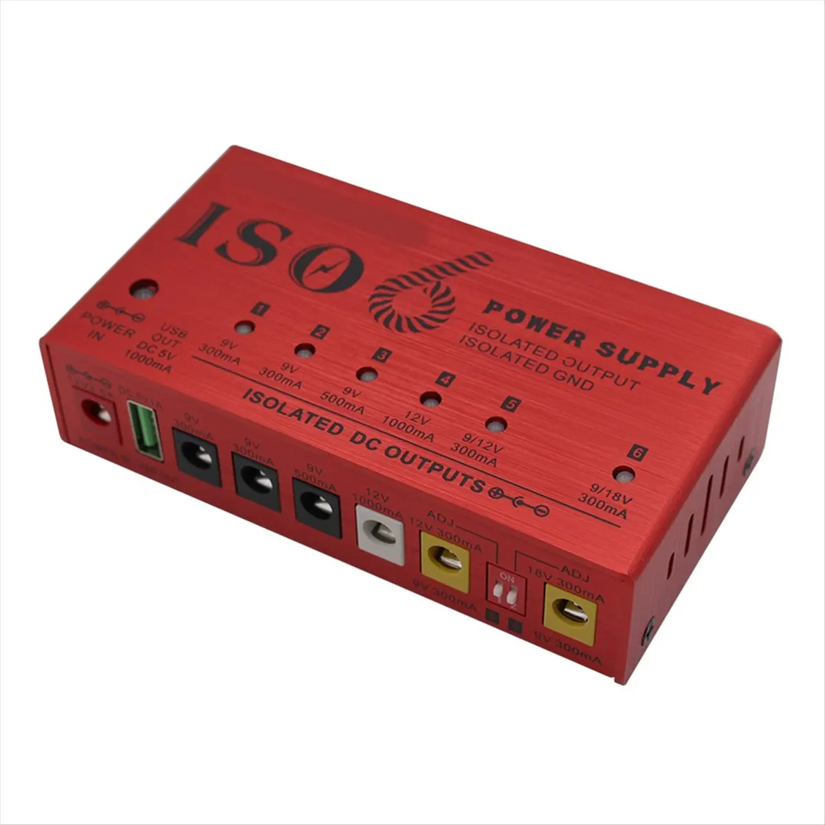 (ABGQ) ISO6 전원 공급 장치 7채널 악기 전원 공급 장치 별도의 단락 보호 LED 전원 표시등(미국)
