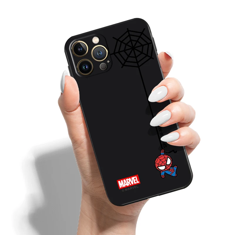 iphone 13 pro max case leather Marvel Spiderman For iPhone 13 12 11 Pro Max 12 13 Mini X XR XS Max 6 6s 7 8 Plus phone case liquid silicone funda coque Carcasa best case for iphone 13 pro max