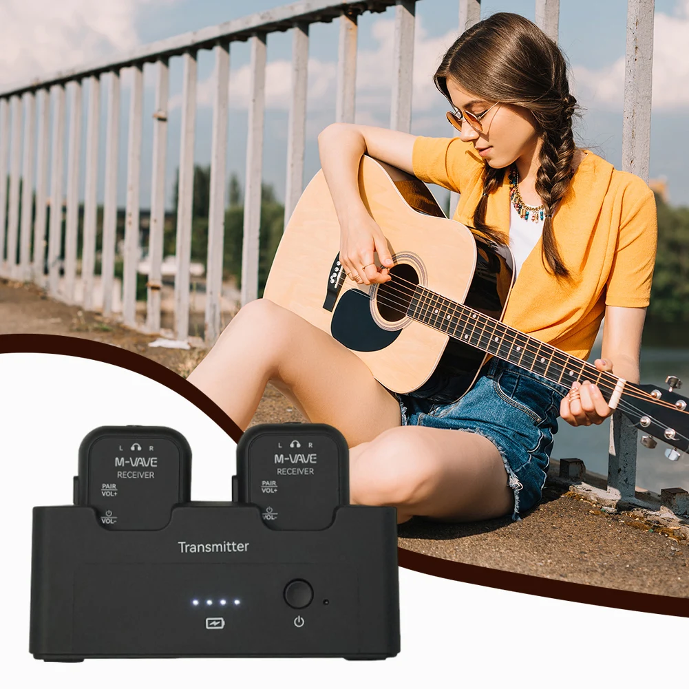 2.4GHz 무선 스테레오 송수신 시스템, 라이브 공연, 스튜디오, 밴드용 인이어 벨트팩 송신기 및 수신기