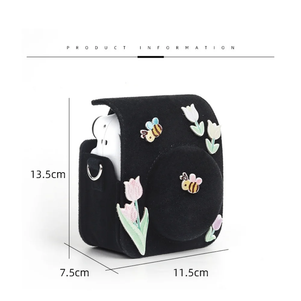 DIY Felt Camera Bag For Fujifilm Instax Mini 12 Portable Carry Travel Protective Case cover With Adjustable Shoulder Strap camera storage case