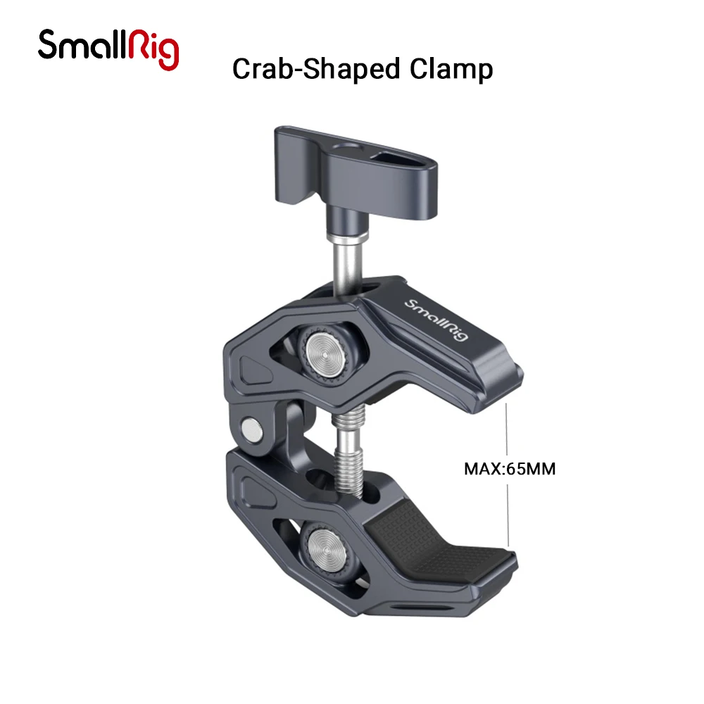 Lot De 2 Pinces Crabe SMALLRIG Avec Bras Magique - Charge 3,5 Kg - Serrage 1,3 à 6,3 Cm - Pour Caméra, Lumière, Accessoires