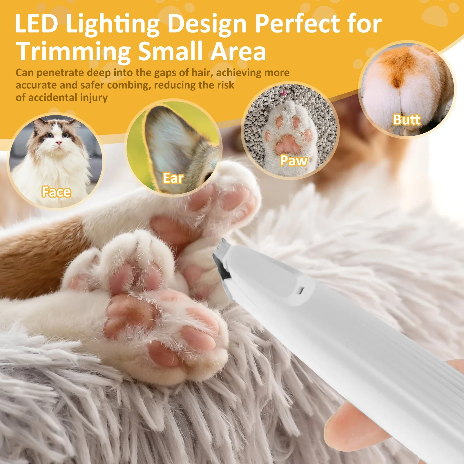 Pet Hair Trimmer with Light
