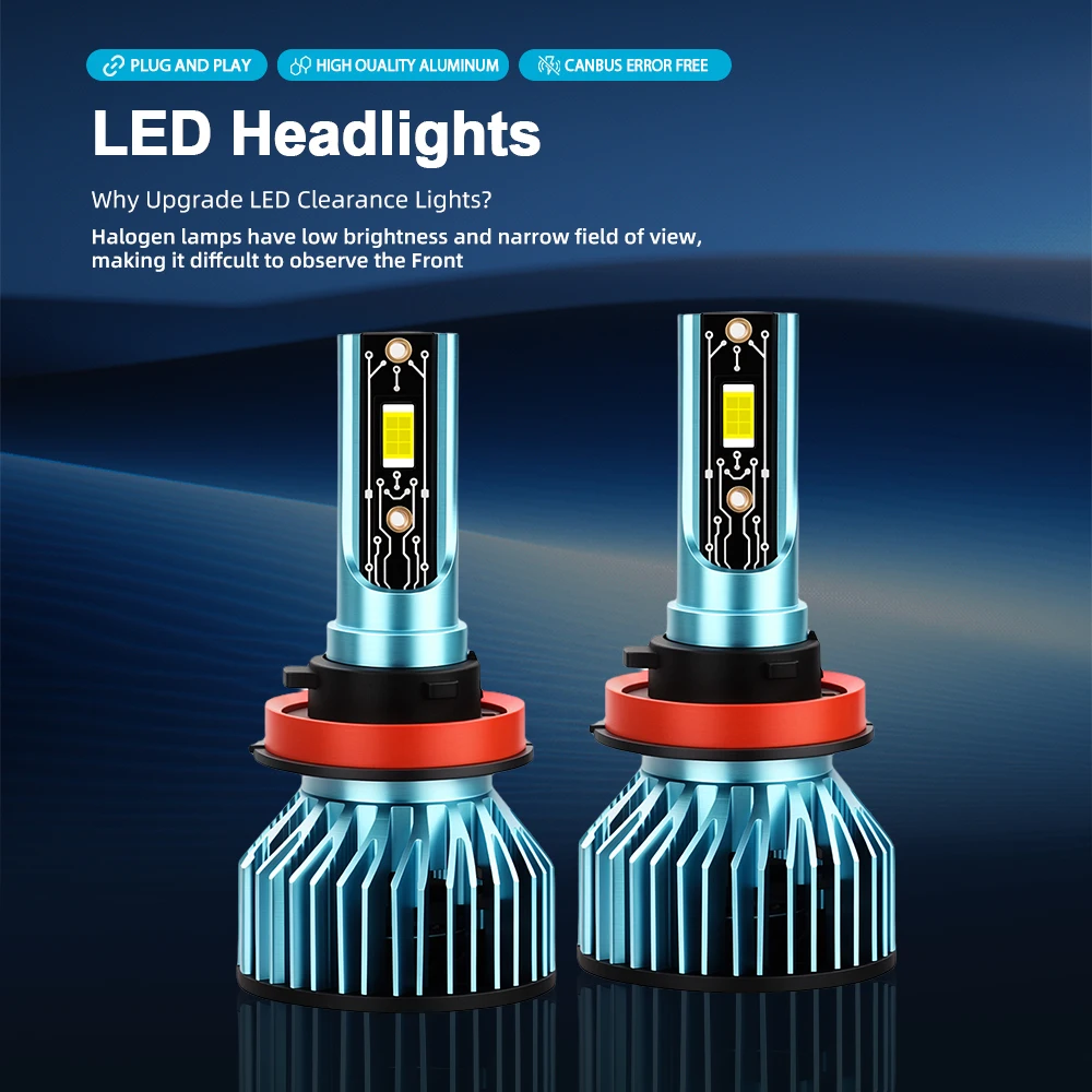 로드선 2개입 6000K H7 LED H1 H11 9005 HB3 9006 HB4 LED 자동차 헤드라이트 H4 9003 HB2 180W LED 자동차 전조등 고휘도 전구