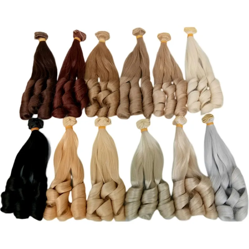 15cm curly doll hair blonde coffee black brown natural color wave doll wigs for 1/3 1/4 1/6 BJD SD diy accessories Doll Accessories Doll Wigs Toy Wigs