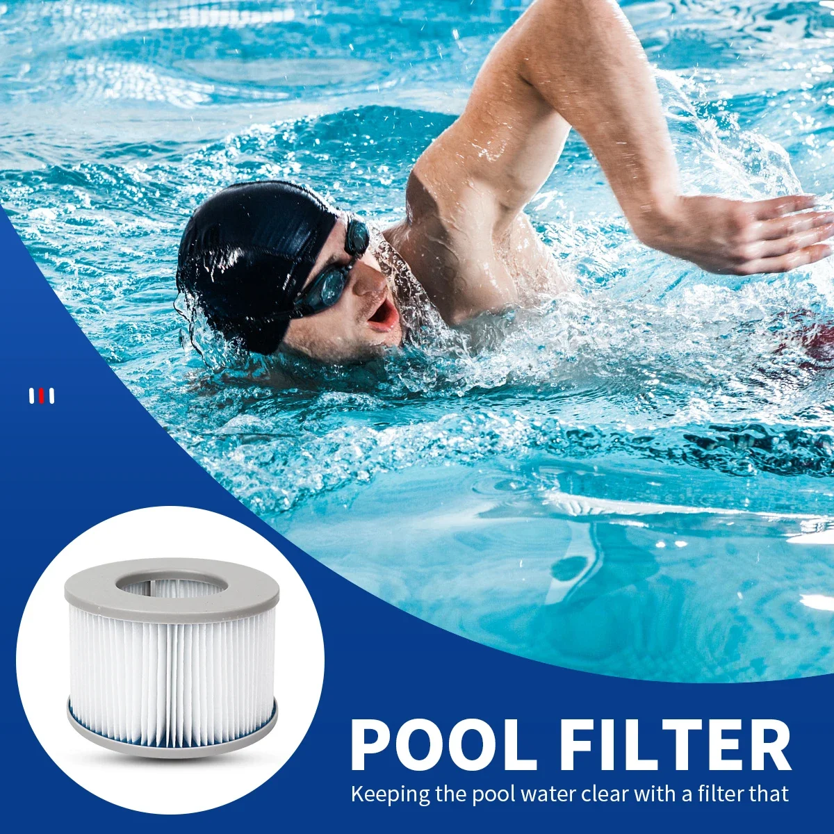 Inflatable Hot Tub Spa Water Filter Cartridge Pump Replacement Kit (2-6pcs)