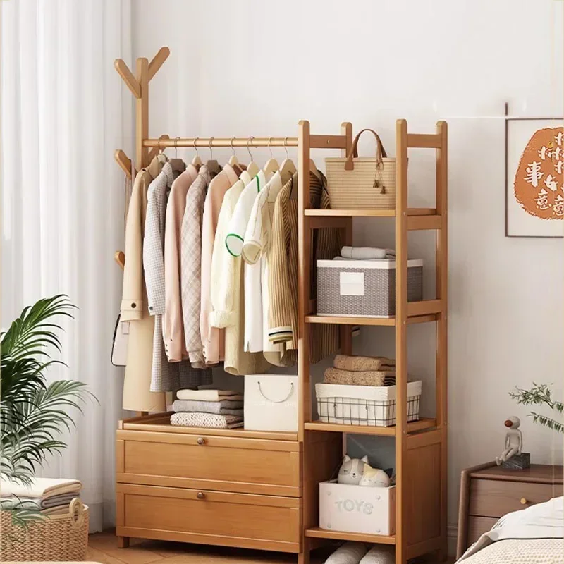 Bamboo Storage Hat Stand Shoe Cabinet Minimalist Drying Pants Clothes Hanger Space Saving Decor Rack Home Furniture