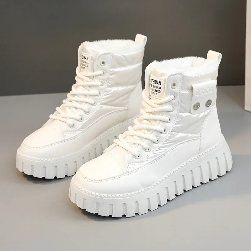 

fashion Female Winter cotton Shoes Super Warm Winter women's Snow Boots thick bottom padded Bread Shoes Feminina Short Boot