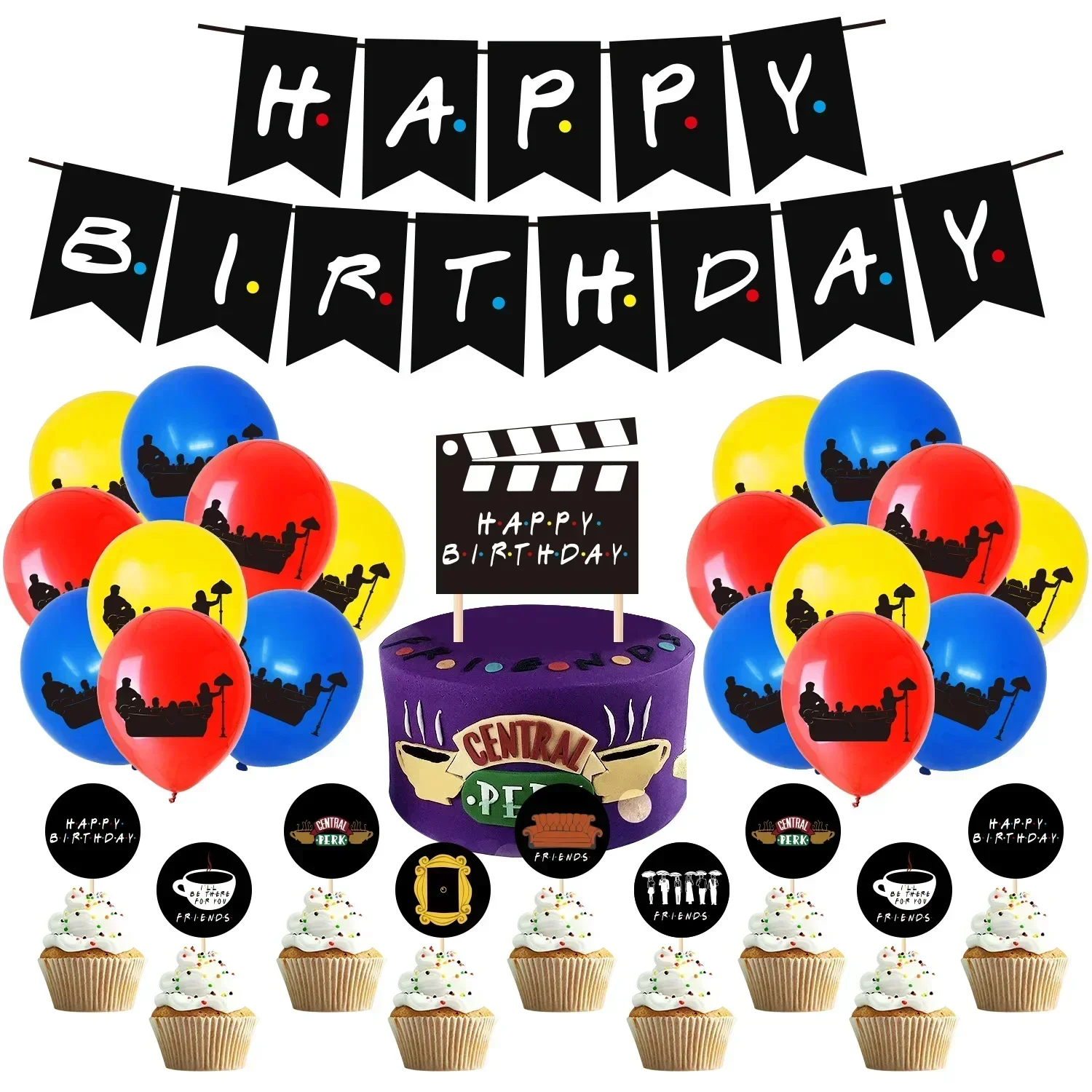 

Friends Themed Birthday Party Decorations, Friends TV Show Banner, Cake Toppers, Balloon for Friends Fans, Birthday Party Decor