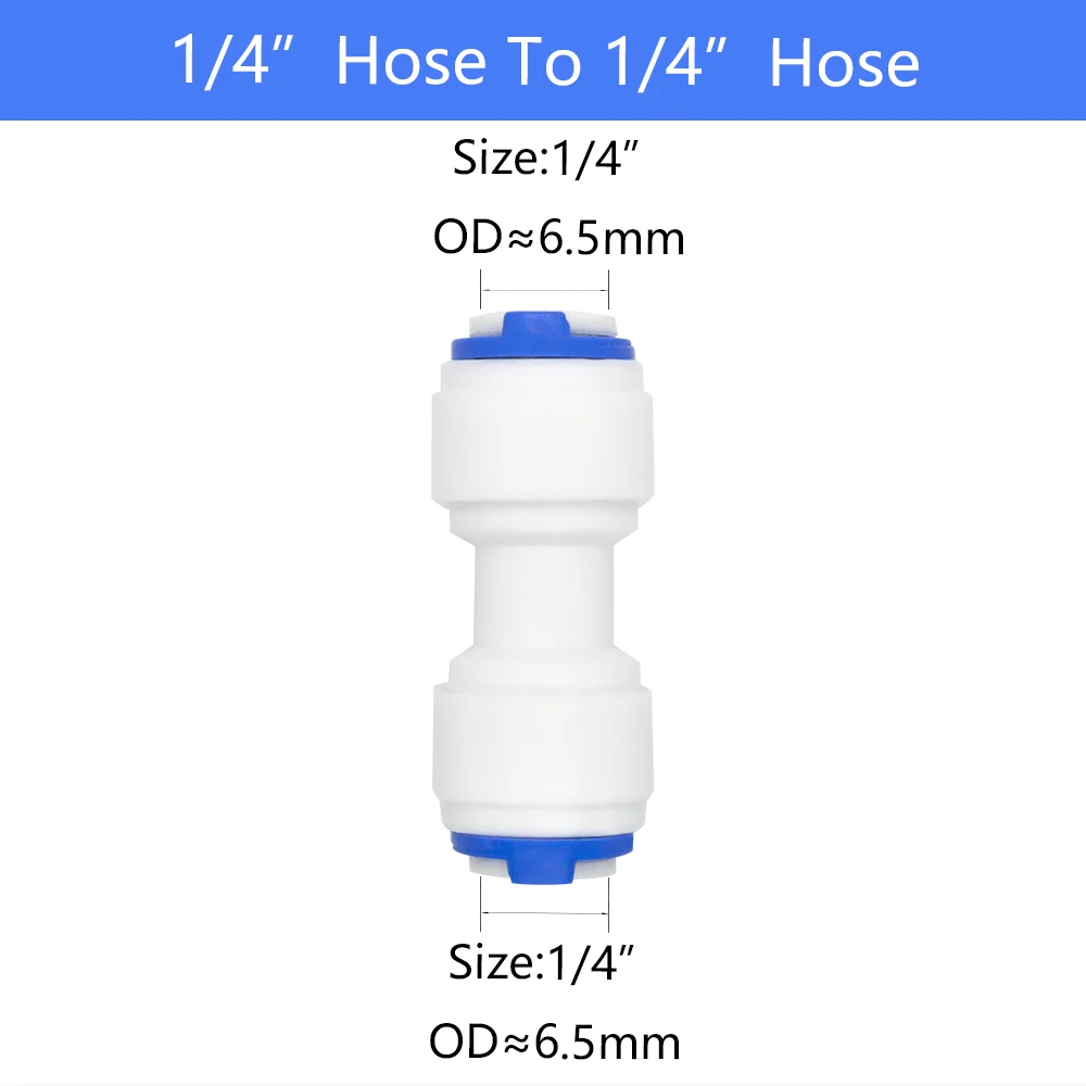 Ro Water Quick Connector Straight OD Push RO Aquarium Accessories Tube Pipe Fitting 3/8