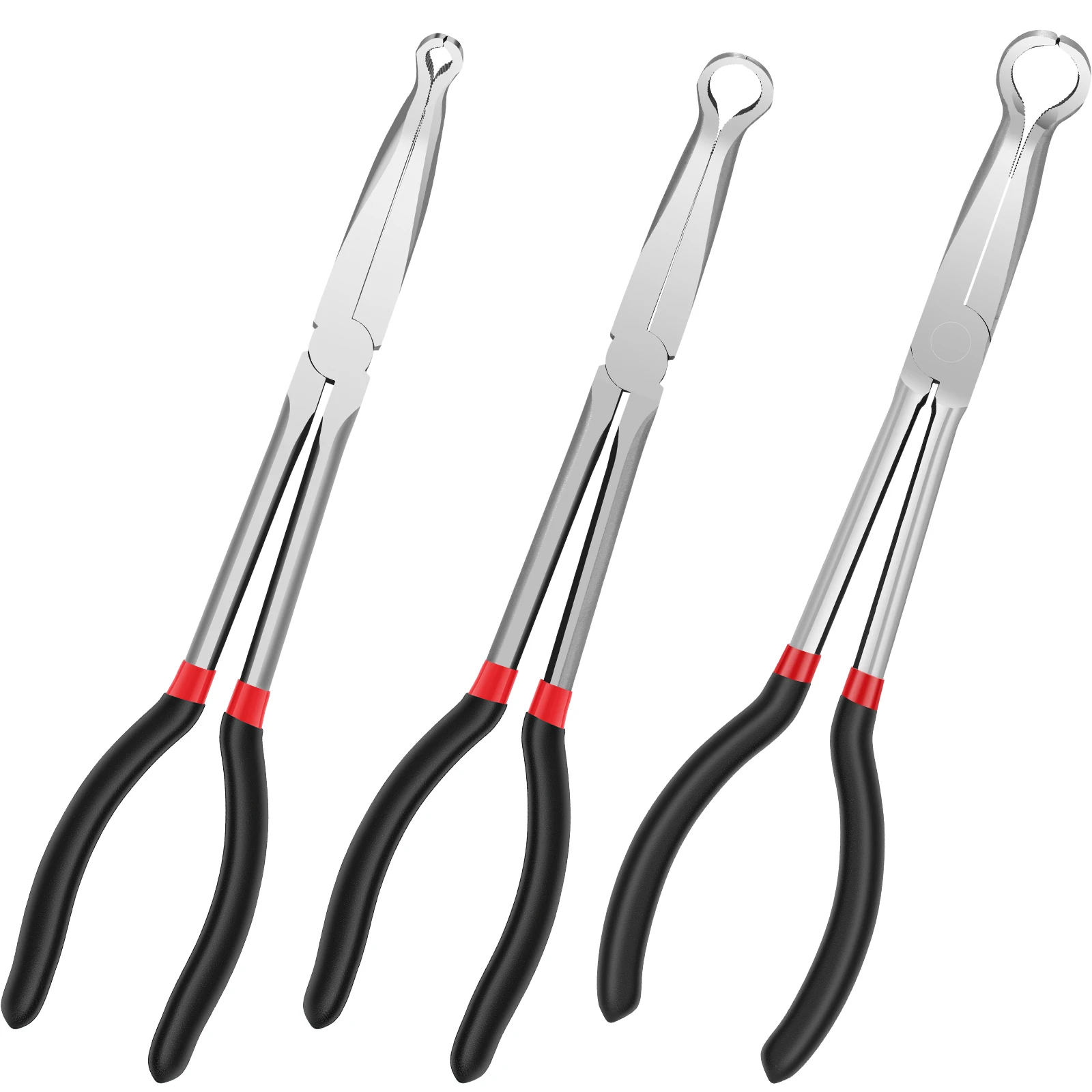 

3Pcs Hose Gripper Plier 11inch Carbon Steel Spark Plug Removal Pliers Long Handle Automotive Electrical Disconnect Pliers 6mm