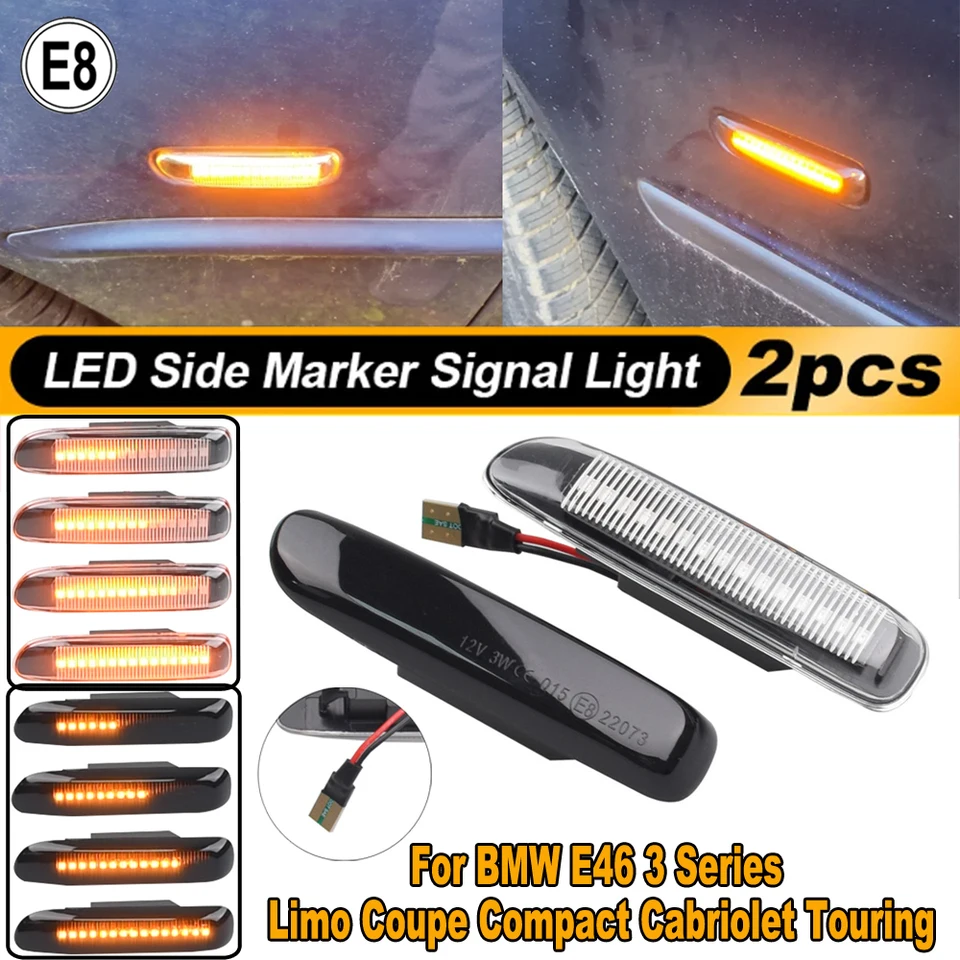 LED Dynamic Side Marker Light For BMW 3 Series E46 (1998-2003) - Amber Turn Signal