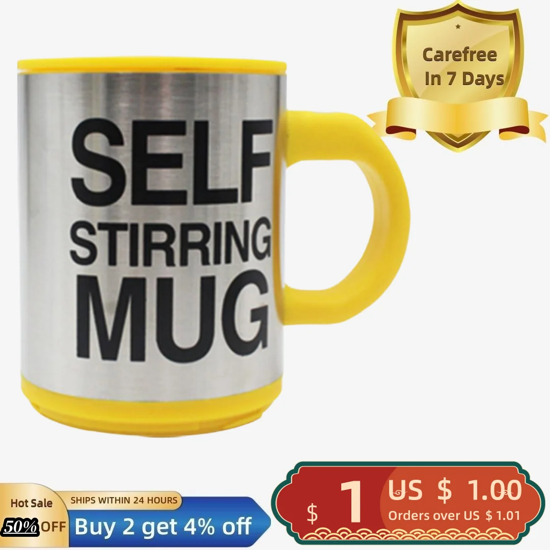 

400ml Coffee Mug Convenient Heat Resistant Stainless Steel Electric Self Stirring Coffee Milk Mixing Cup for Office